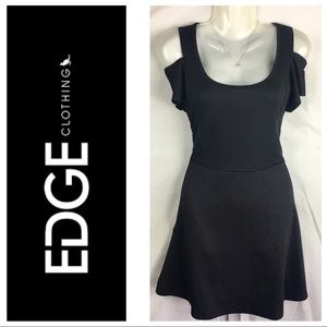 Edge Black Cold Shoulder A Line Dress Size Large